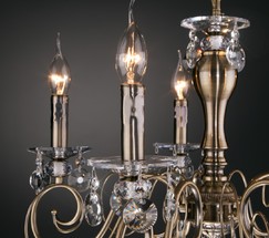 Люстра 10104/5 античная бронза/прозрачный хрусталь Strotskis