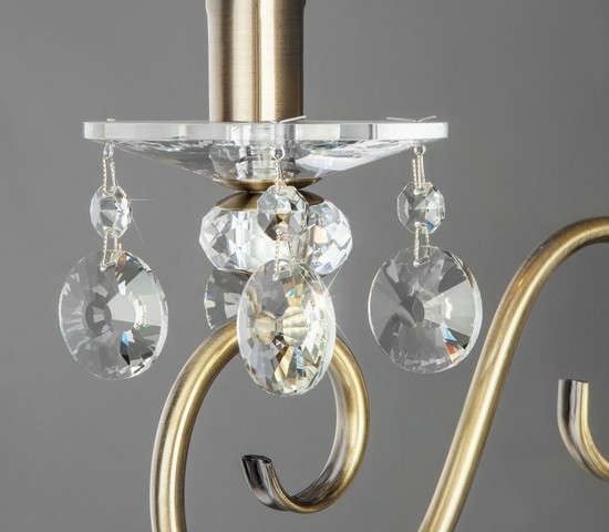 Настенный светильник 10104/1 античная бронза/прозрачный хрусталь Strotskis