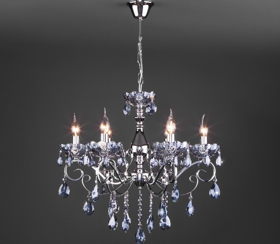 Люстра 10109/6 хром/лазурный хрусталь Strotskis