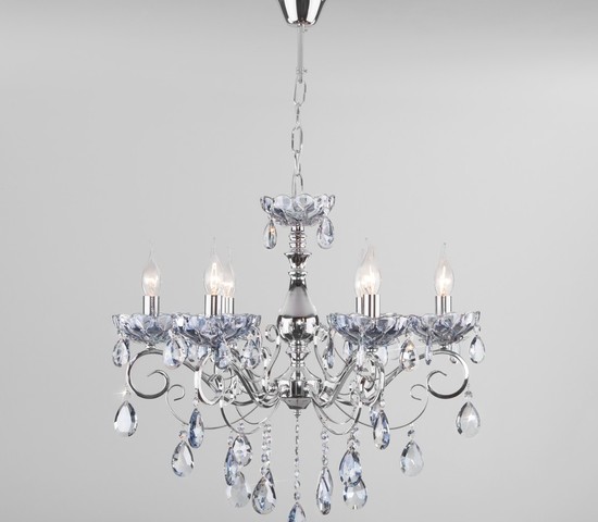 Люстра 10109/6 хром/лазурный хрусталь Strotskis