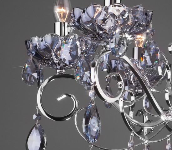 Люстра 10109/6 хром/лазурный хрусталь Strotskis