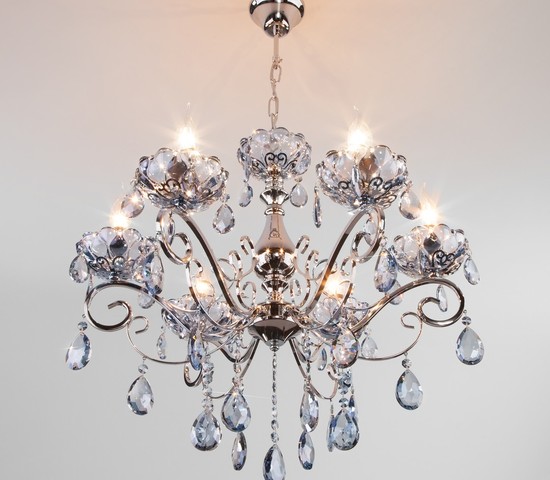 Люстра 10109/6 хром/лазурный хрусталь Strotskis