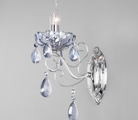 Настенный светильник 10109/1 хром/лазурный хрусталь Strotskis