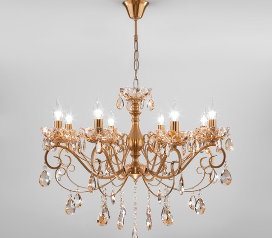 Люстра 10109/8 бронза/тонированный хрусталь Strotskis