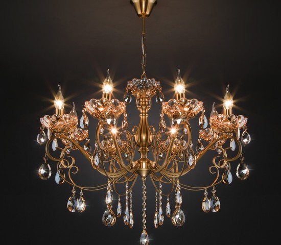 Люстра 10109/8 бронза/тонированный хрусталь Strotskis