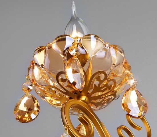 Настенный светильник 10109/1 бронза/тонированный хрусталь Strotskis