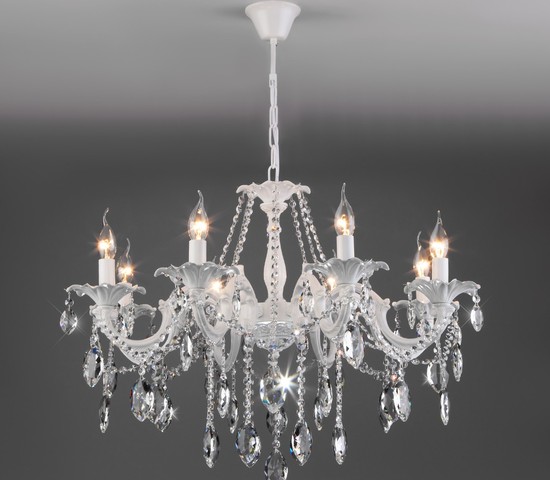 Люстра 10108/8 белый/прозрачный хрусталь Strotskis