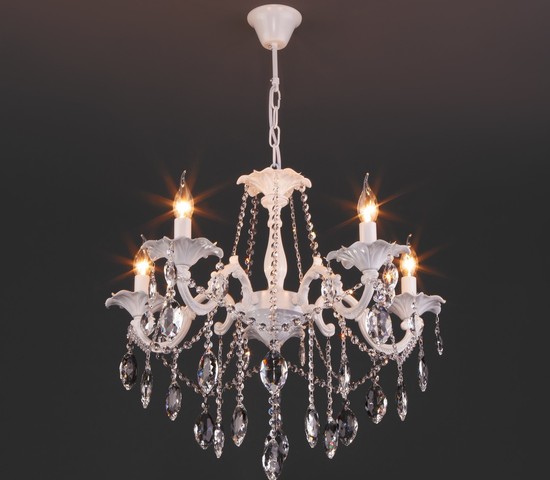 Люстра 10108/5 белый/прозрачный хрусталь Strotskis