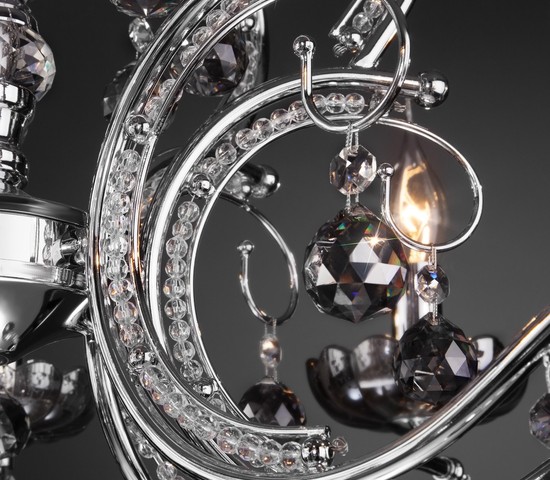 Люстра 10107/8 хром/дымчатый хрусталь Strotskis
