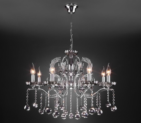 Люстра 10107/8 хром/дымчатый хрусталь Strotskis