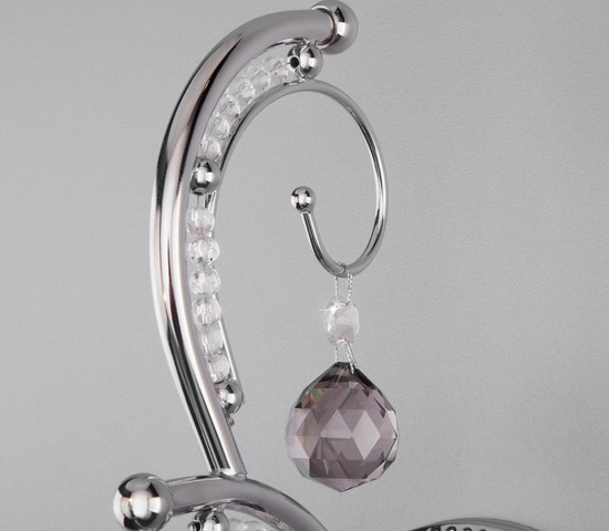 Настенный светильник 10107/1 хром/дымчатый хрусталь Strotskis