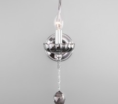 Настенный светильник 10107/1 хром/дымчатый хрусталь Strotskis