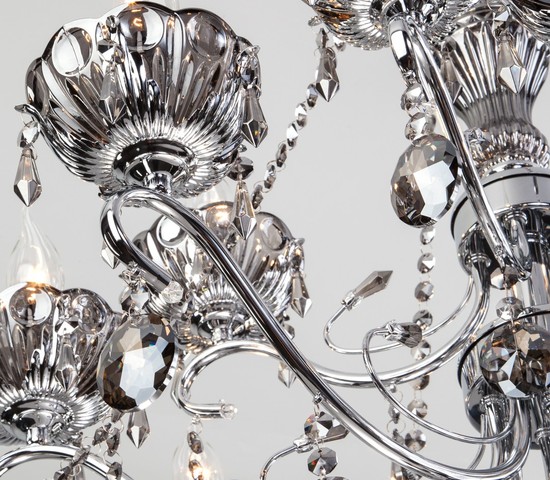 Люстра 10103/12 хром/дымчатый хрусталь Strotskis