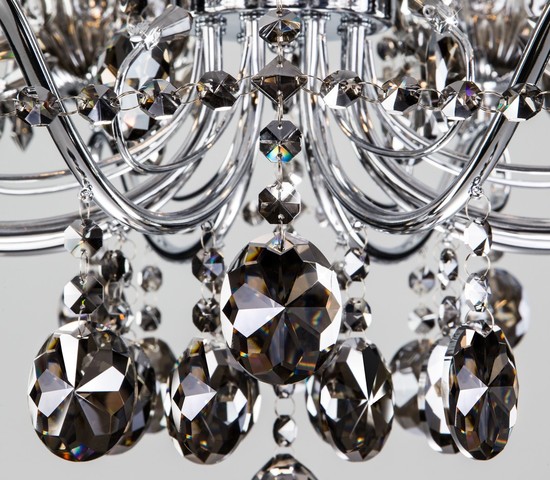 Люстра 10103/12 хром/дымчатый хрусталь Strotskis