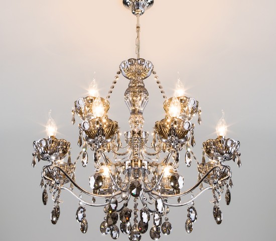 Люстра 10103/12 хром/дымчатый хрусталь Strotskis