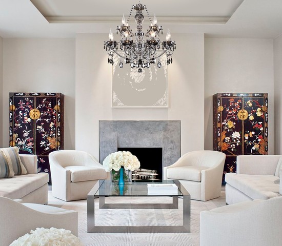 Люстра 10103/12 хром/дымчатый хрусталь Strotskis