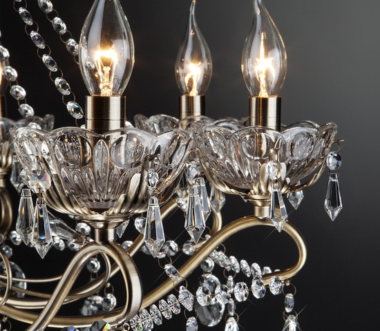 Люстра 10103/8 античная бронза/прозрачный хрусталь Strotskis