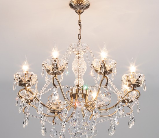 Люстра 10103/8 античная бронза/прозрачный хрусталь Strotskis
