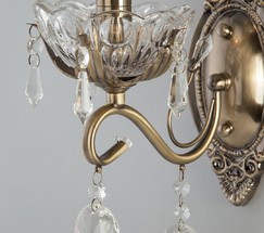 Настенный светильник 10103/1 античная бронза/прозрачный хрусталь Strotskis