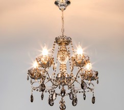 Люстра 10103/5 хром/дымчатый хрусталь Strotskis