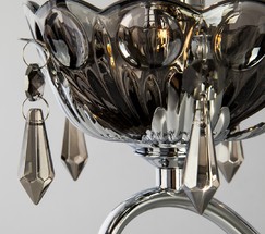 Настенный светильник 10103/1 хром/дымчатый хрусталь Strotskis