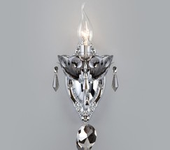Настенный светильник 10103/1 хром/дымчатый хрусталь Strotskis