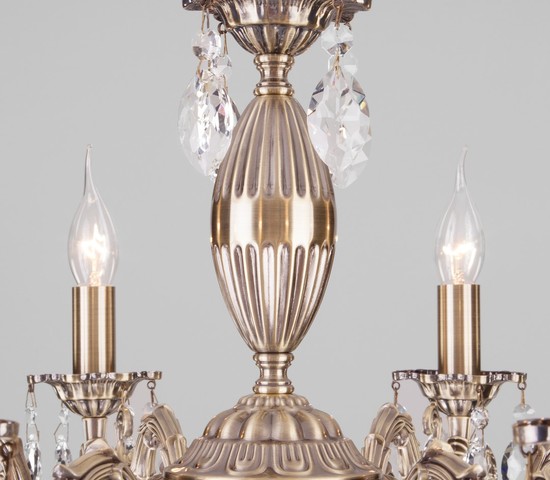 Люстра 10102/8 античная бронза/прозрачный хрусталь Strotskis
