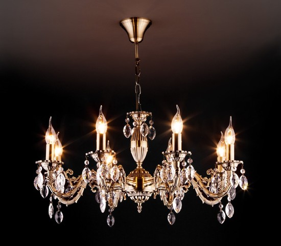 Люстра 10102/8 античная бронза/прозрачный хрусталь Strotskis