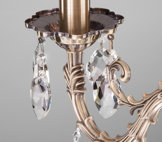 Люстра 10102/8 античная бронза/прозрачный хрусталь Strotskis