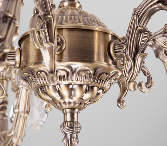 Люстра 10102/5 античная бронза/прозрачный хрусталь Strotskis