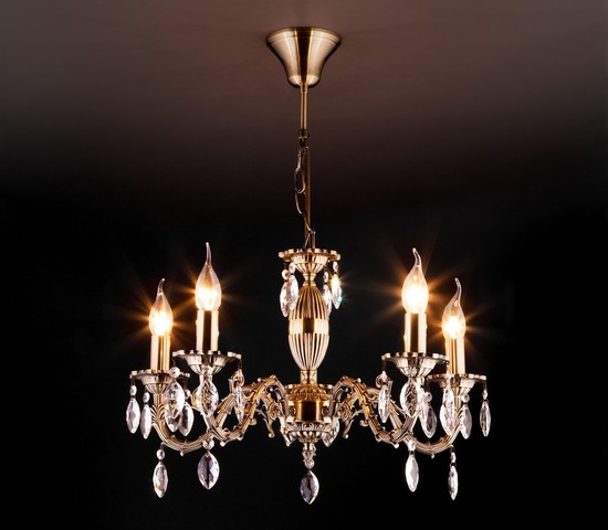 Люстра 10102/5 античная бронза/прозрачный хрусталь Strotskis