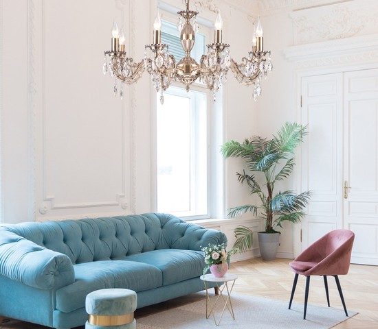 Люстра 10102/5 античная бронза/прозрачный хрусталь Strotskis