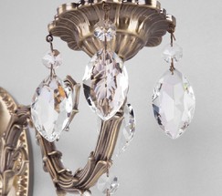 Настенный светильник 10102/2 античная бронза/прозрачный хрусталь Strotskis