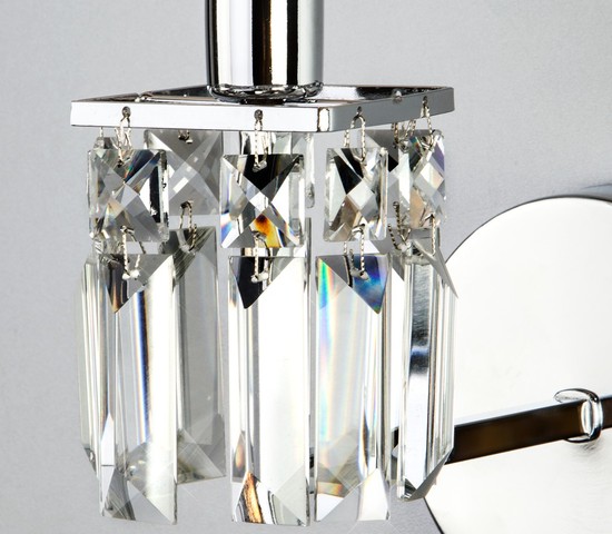 Настенный светильник 10099/1 хром/прозрачный хрусталь Strotskis