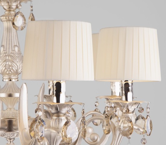 Люстра 10098/8 серебро/тонированный хрусталь Strotskis