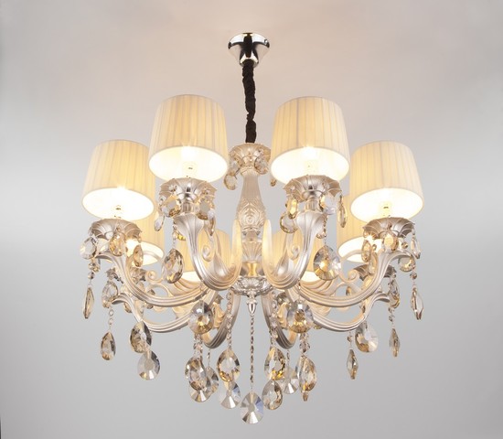 Люстра 10098/8 серебро/тонированный хрусталь Strotskis