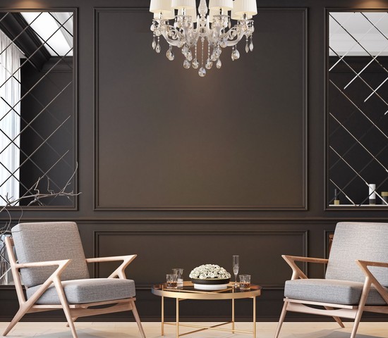 Люстра 10098/8 серебро/тонированный хрусталь Strotskis