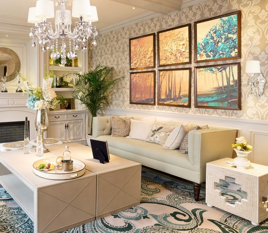 Люстра 10098/5 серебро/тонированный хрусталь Strotskis