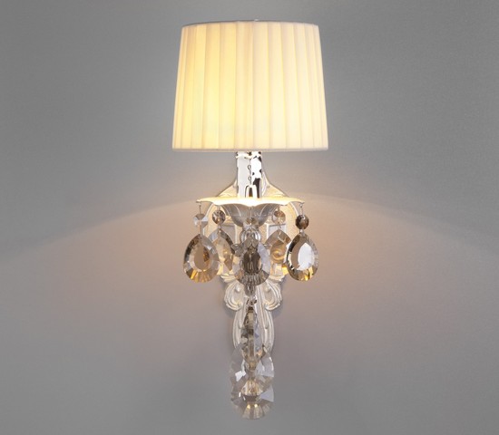 Настенный светильник 10098/1 серебро/тонированный хрусталь Strotskis