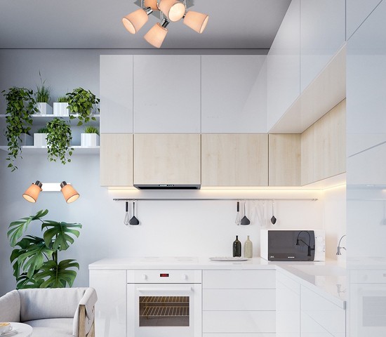 Люстра 20080/4 хром/бежевый