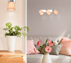 Настенный светильник 20080/3 хром/бежевый