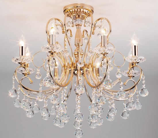 Люстра 10096/8 золото/прозрачный хрусталь Strotskis