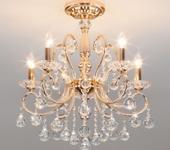 Люстра 10096/5 золото/прозрачный хрусталь Strotskis