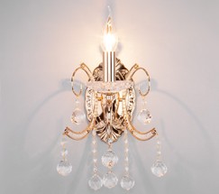 Настенный светильник 10096/1 золото/прозрачный хрусталь Strotskis