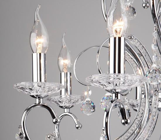 Люстра 10096/8 хром/прозрачный хрусталь Strotskis