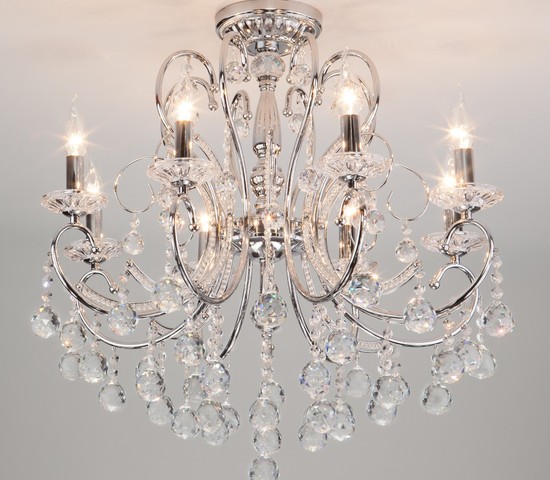 Люстра 10096/8 хром/прозрачный хрусталь Strotskis