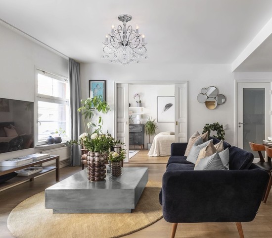 Люстра 10096/5 хром/прозрачный хрусталь Strotskis