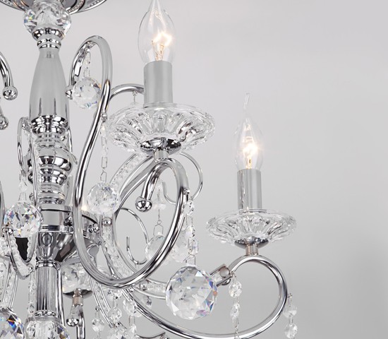 Люстра 10096/5 хром/прозрачный хрусталь Strotskis