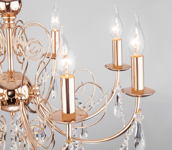 Люстра 10094/8 золото/прозрачный хрусталь Strotskis