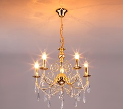 Люстра 10094/5 золото/прозрачный хрусталь Strotskis
